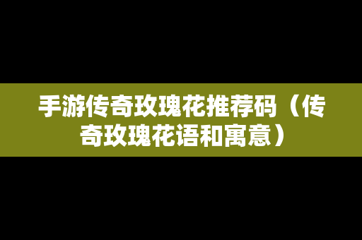 手游传奇玫瑰花推荐码（传奇玫瑰花语和寓意）