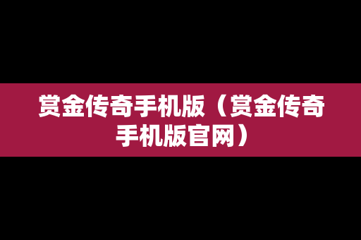 赏金传奇手机版（赏金传奇手机版官网）