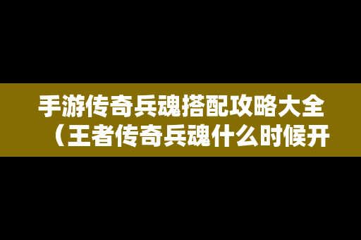 手游传奇兵魂搭配攻略大全（王者传奇兵魂什么时候开放）