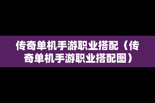 传奇单机手游职业搭配（传奇单机手游职业搭配图）